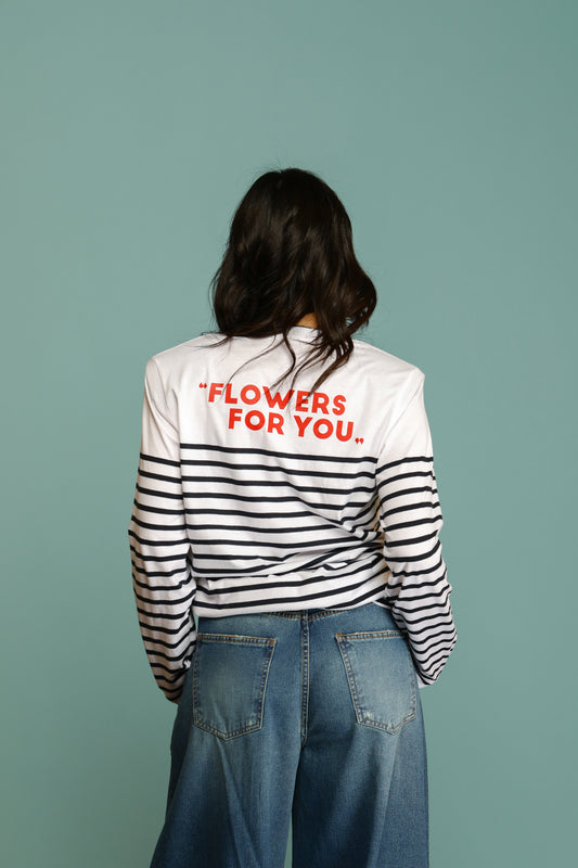 T-SHIRT TESS BIANCA/BLU NAVY