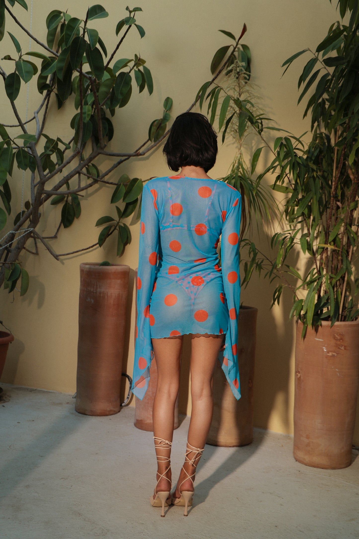 MINI DRESS RUMBA POIS BASE TURCHESE