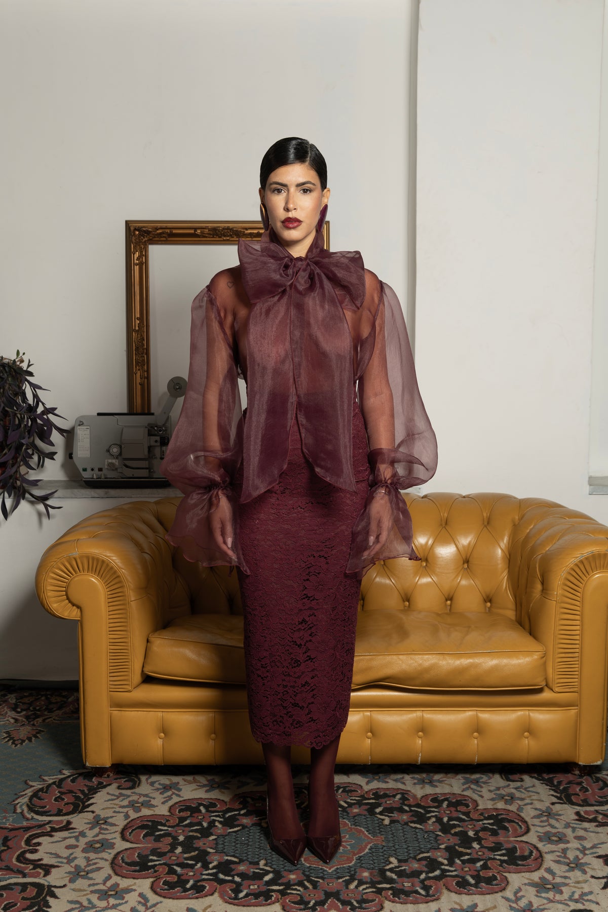 ALMA BORDEAUX SKIRT