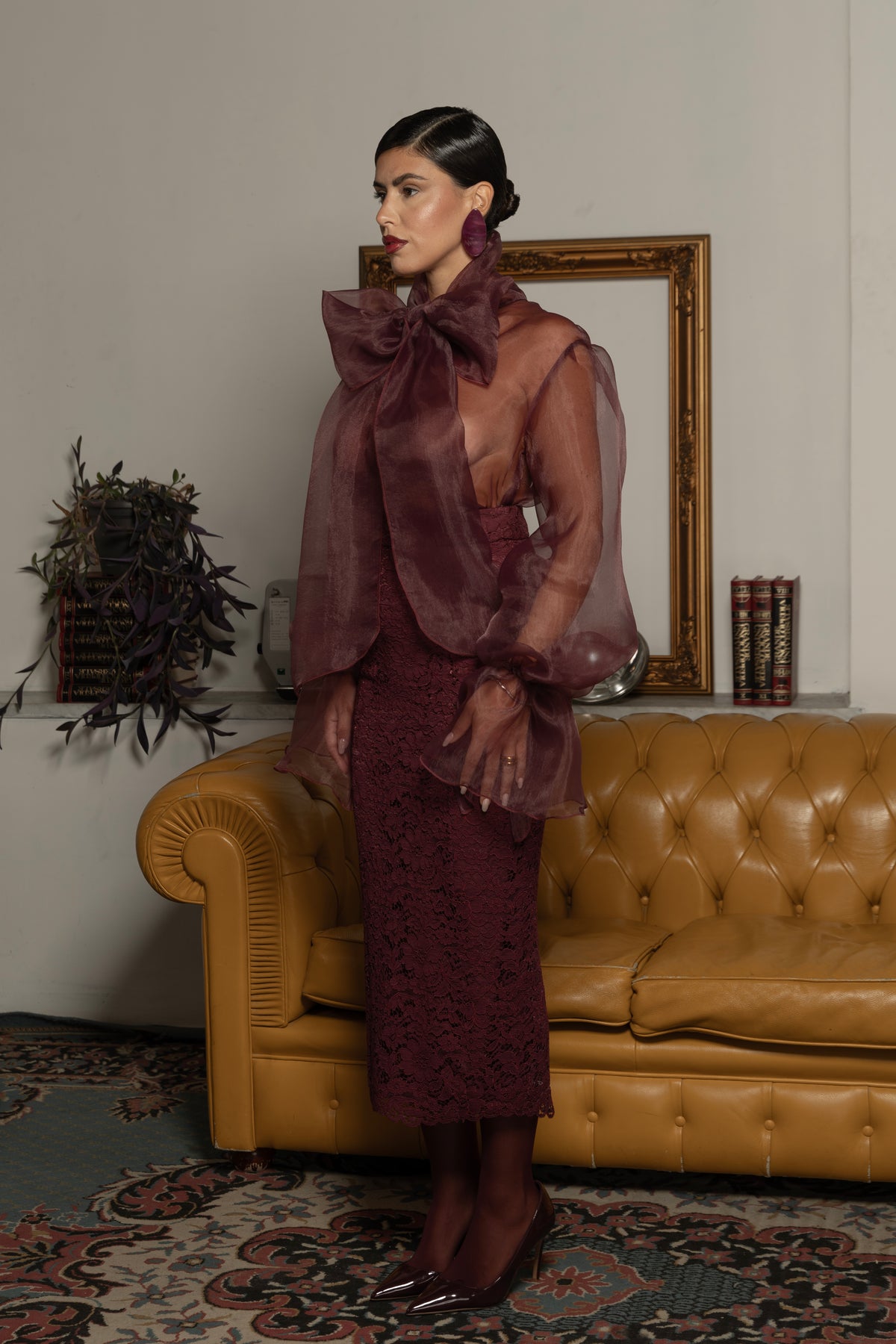 ALMA BORDEAUX SKIRT