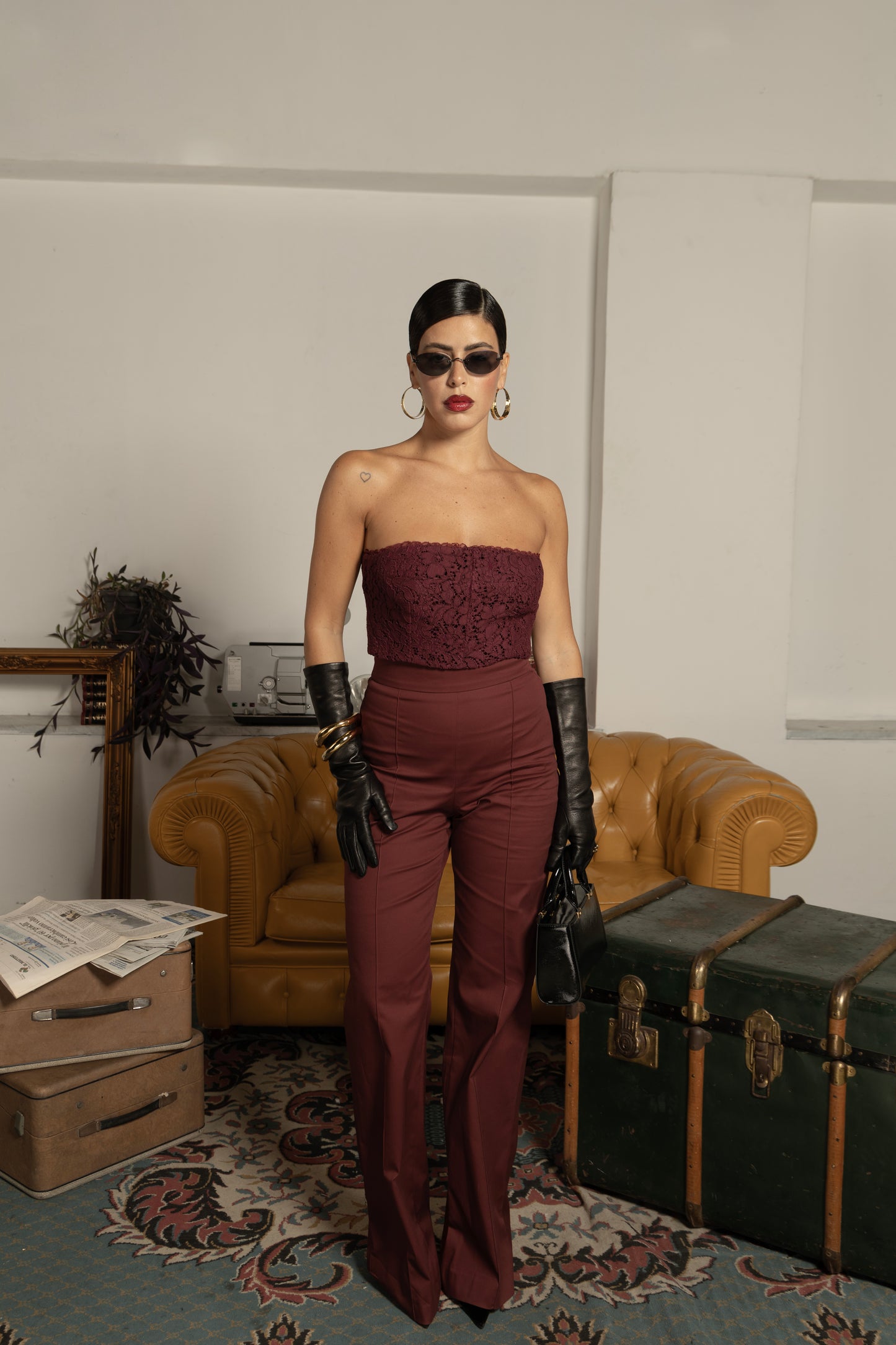 PANTALONE ALTHEA BORDEAUX