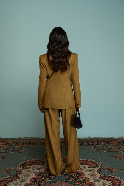 TAILLEUR DOPPIO PETTO GESSATO OLIVIA OLIO