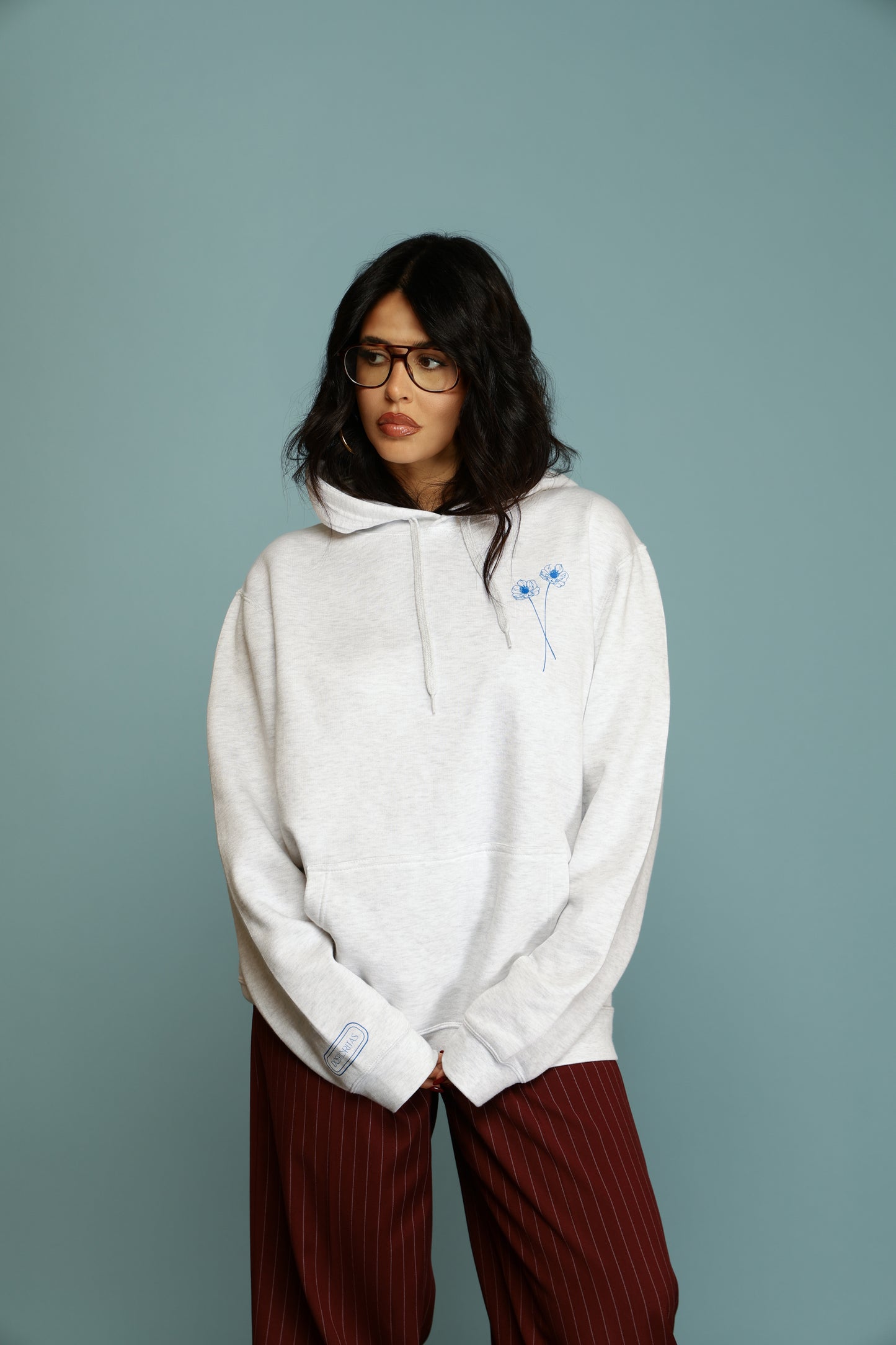 FELPA FLOWER FOR YOU GRIGIO MELANGE CHIARO