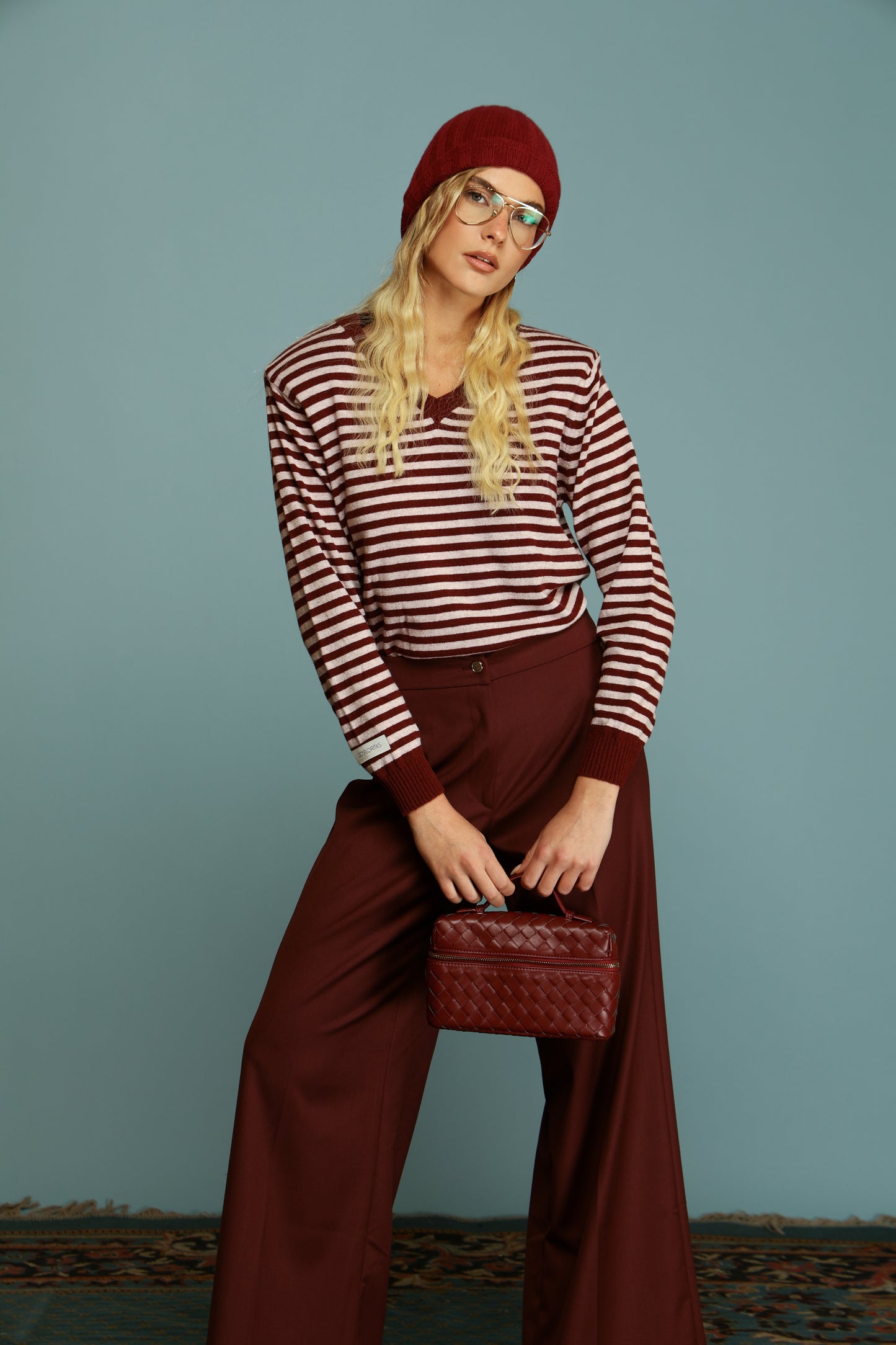 PULLOVER KENDAL ROSA/BORDEAUX