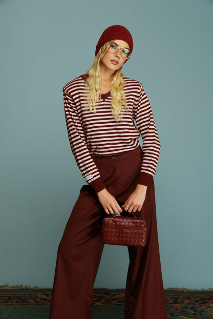 PULLOVER KENDAL ROSA/BORDEAUX