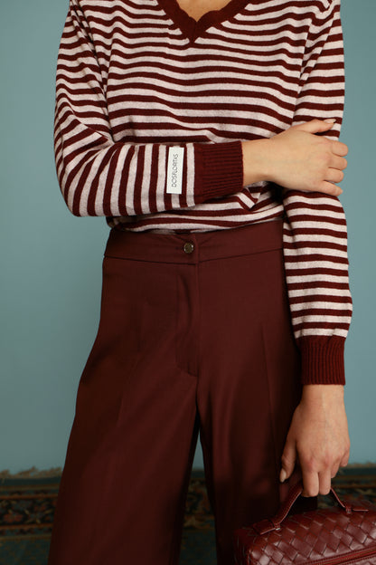 PULLOVER KENDAL ROSA/BORDEAUX