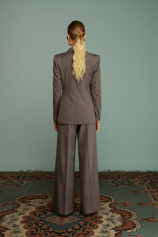 TAILLEUR DOPPIO PETTO GESSATO OLIVIA GRIGIO