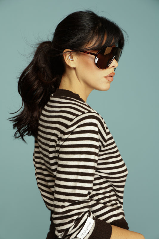 PULLOVER KENDAL PANNA/MARRONE