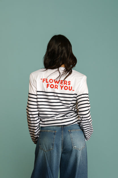 T-SHIRT TESS BIANCA/BLU NAVY