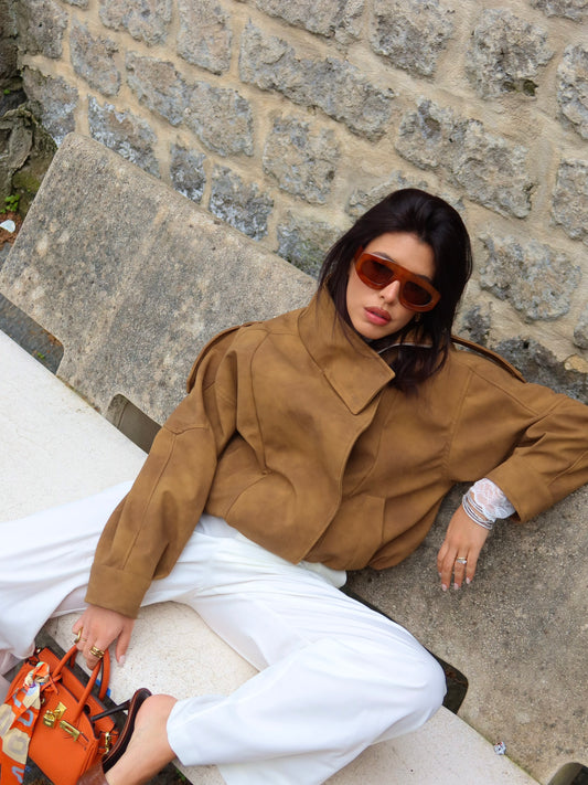 GIACCA ECO PELLE VENUS COGNAC