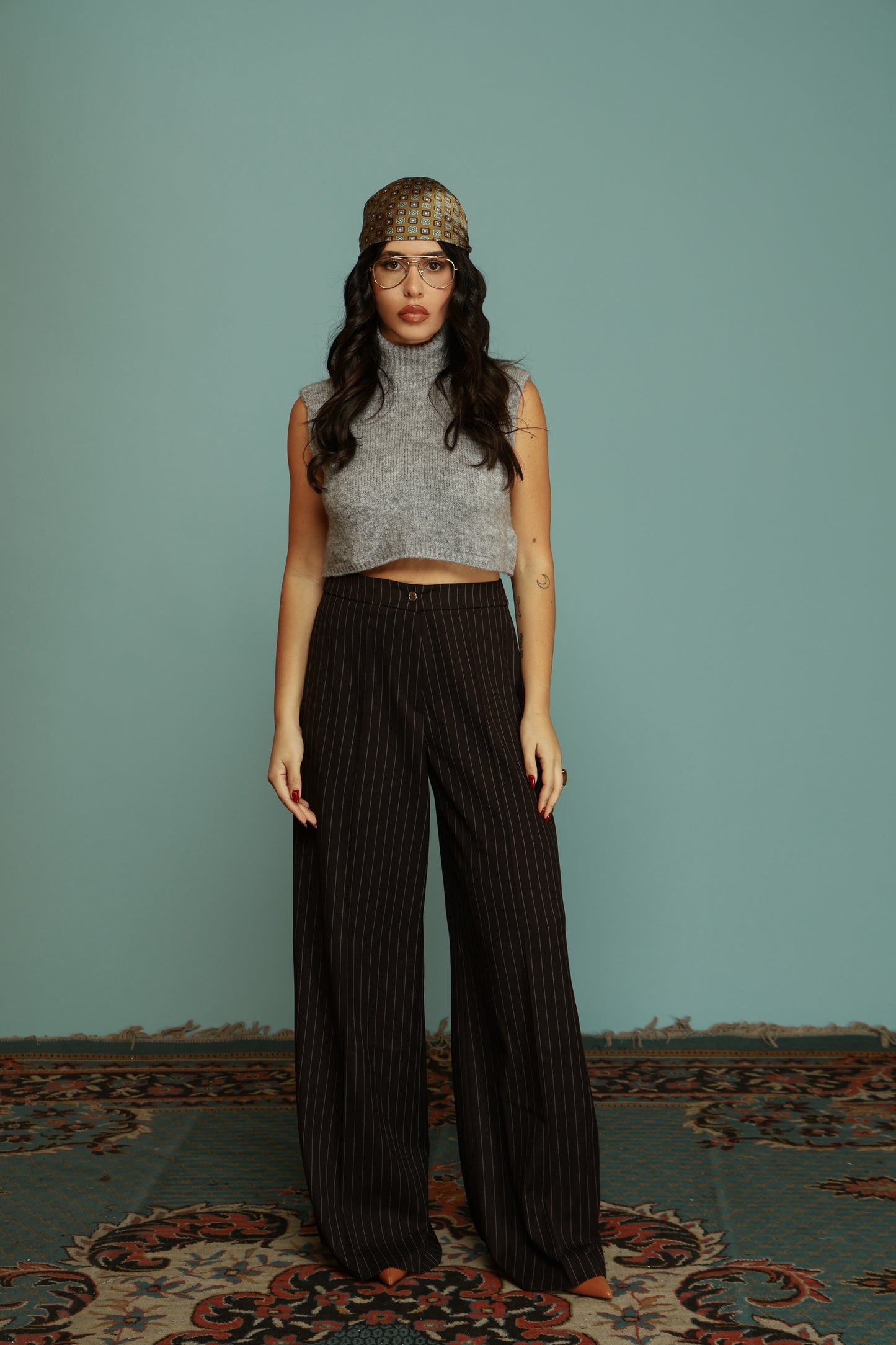 TAILLEUR DOPPIO PETTO GESSATO OLIVIA NERO