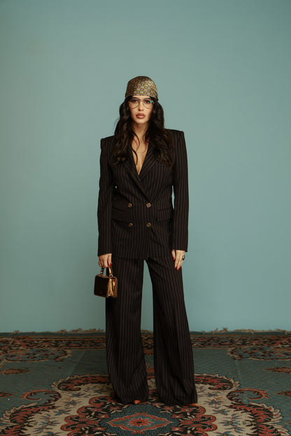 TAILLEUR DOPPIO PETTO GESSATO OLIVIA NERO