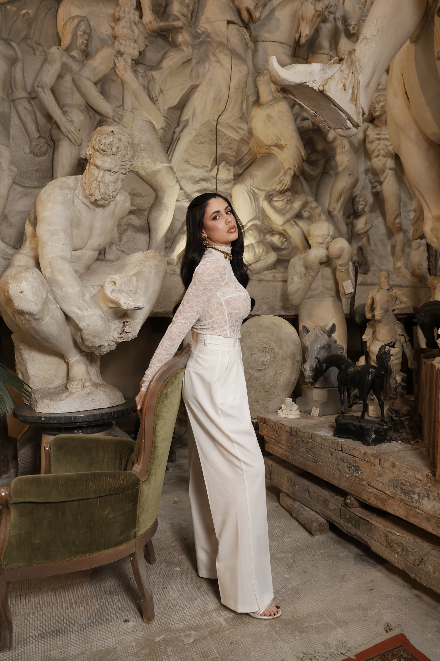 PANTALONI SARTORIALE ARTEMISIA PANNA