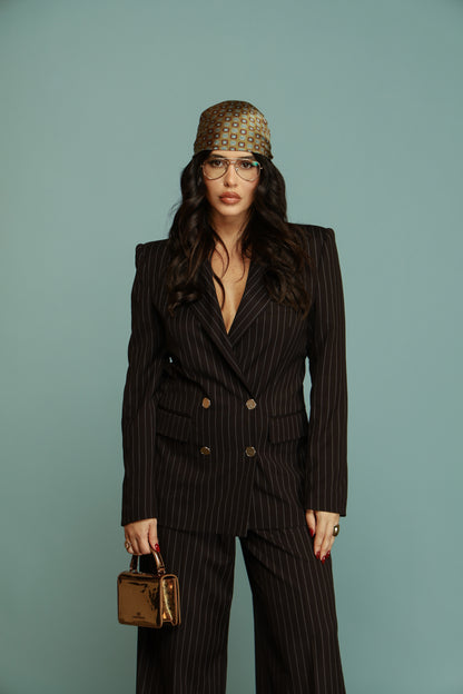 TAILLEUR DOPPIO PETTO GESSATO OLIVIA NERO