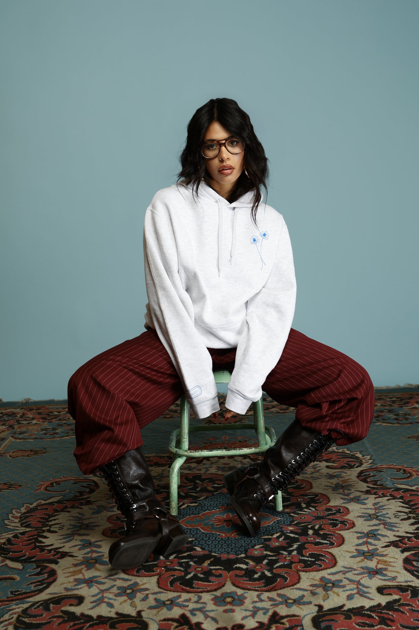 FELPA FLOWER FOR YOU GRIGIO MELANGE CHIARO