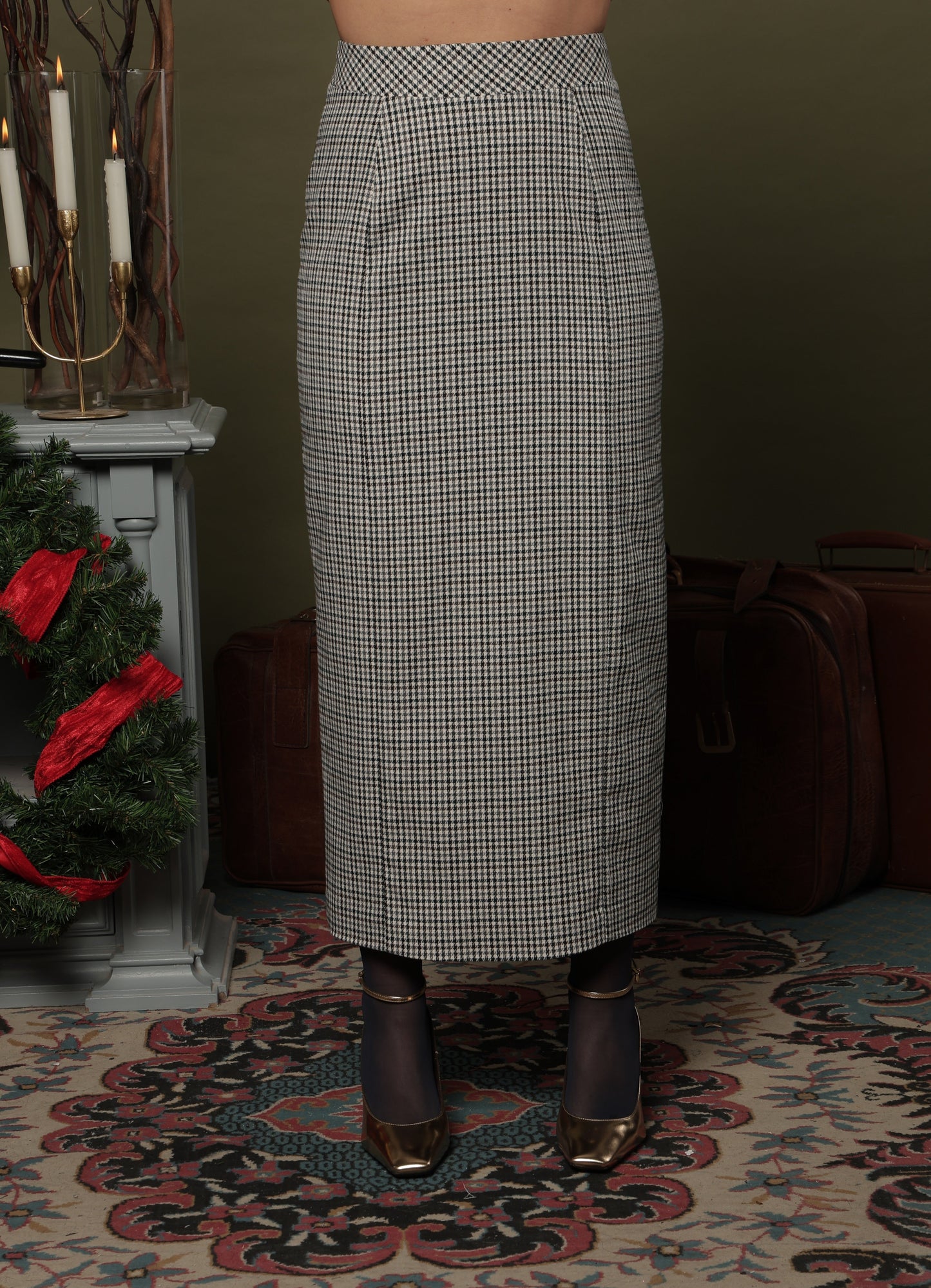 GONNA MIDI ALIA PIED DE POUL VERDI