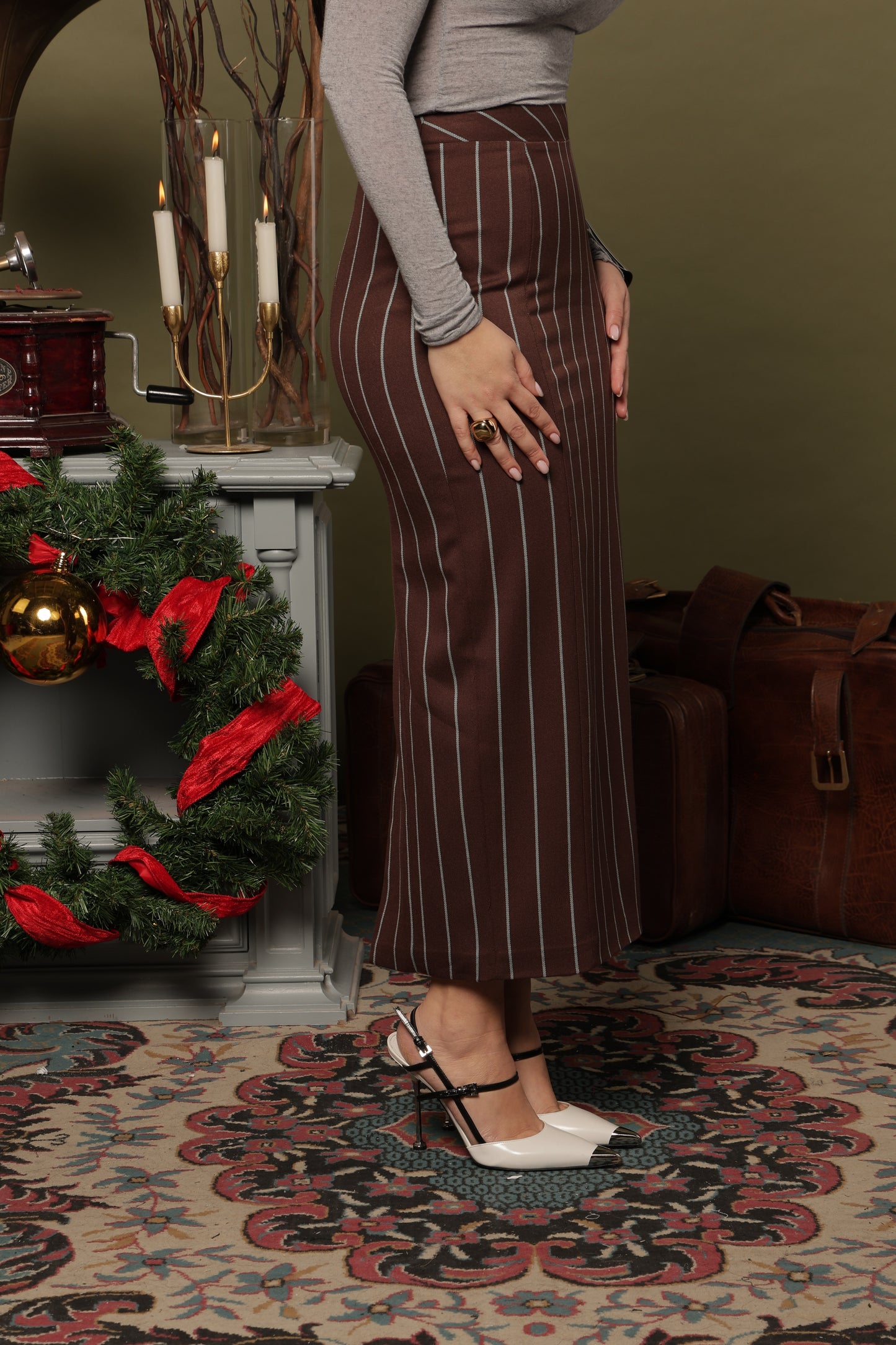 GONNA MIDI ALIA MARRONE