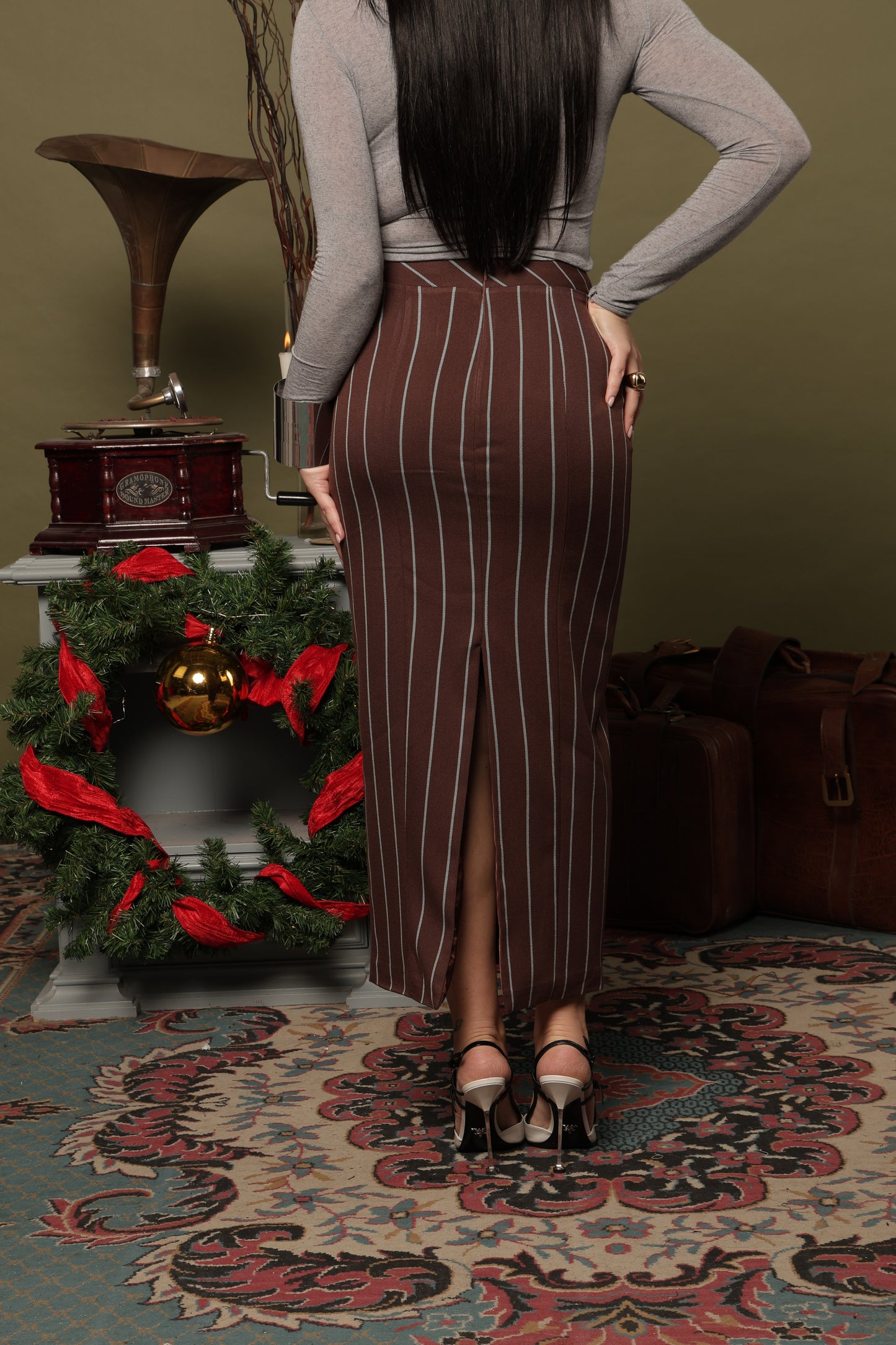 GONNA MIDI ALIA MARRONE