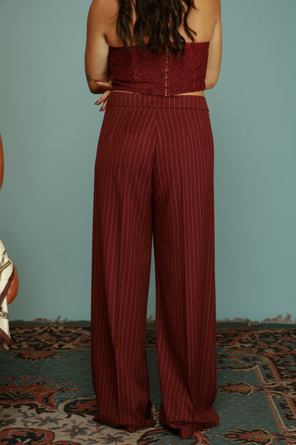 TAILLEUR DOPPIO PETTO GESSATO OLIVIA BORDEAUX